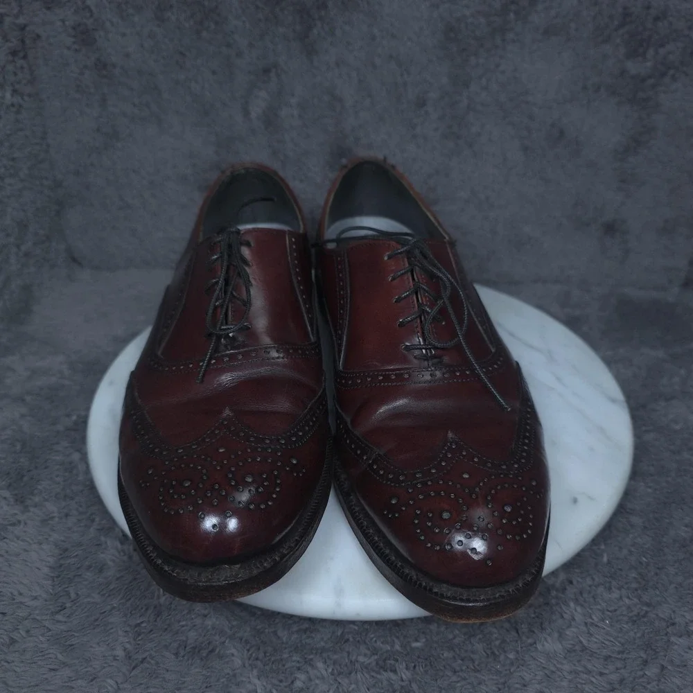 Dexter Brown Leather Wingtip Shoes Mens 9.5 Oxford Dress Lace Up Classic